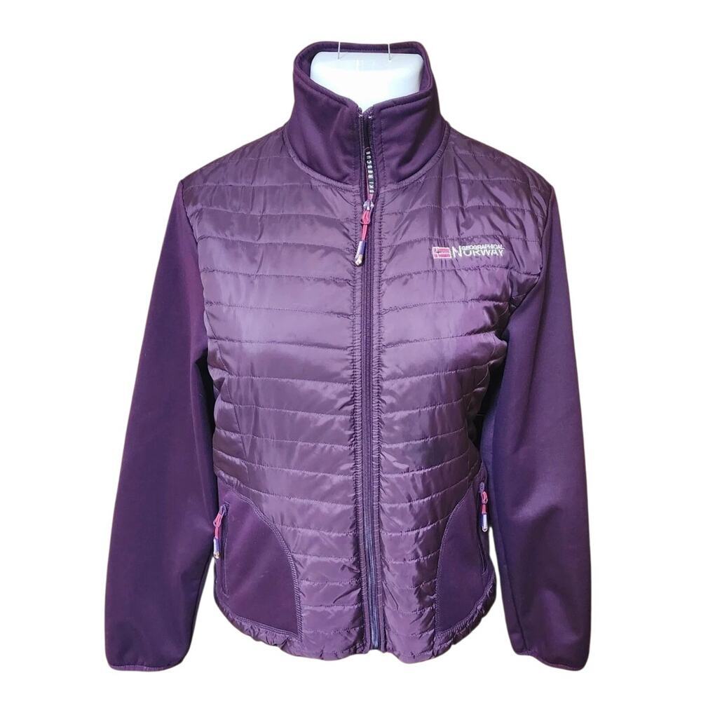 Geographical Norway Royal Scandinavian Quilted Jacket Outdoor Full Zip Small S